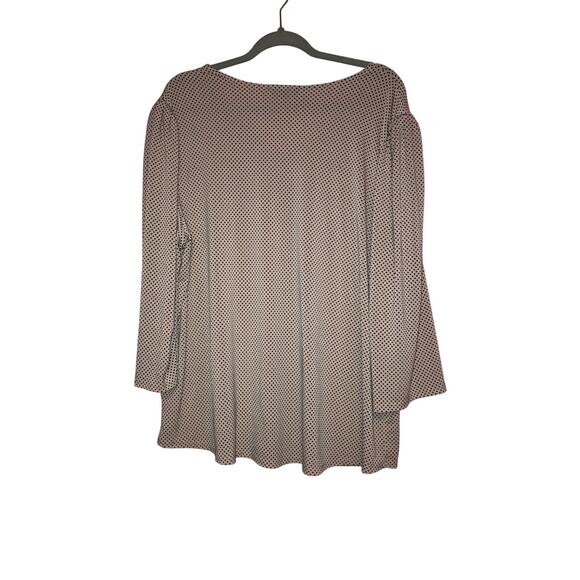 Adrianna Papell Polka Dot V-Neck 3/4 Sleeve Swing Top 2X - Picture 6 of 6